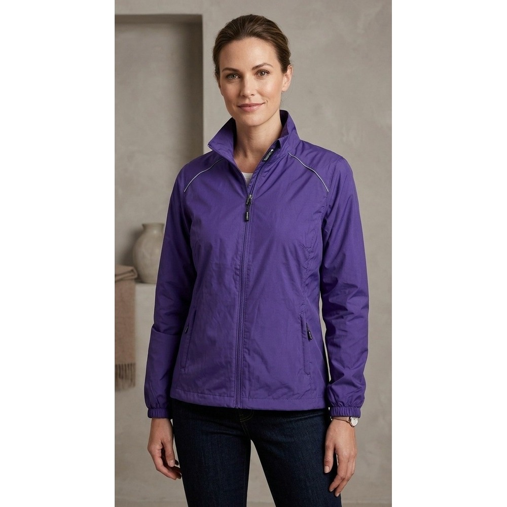 Core365 Reflective Packable‎ Windbreaker Jacket Women's M Purple Zip Up Outdoor